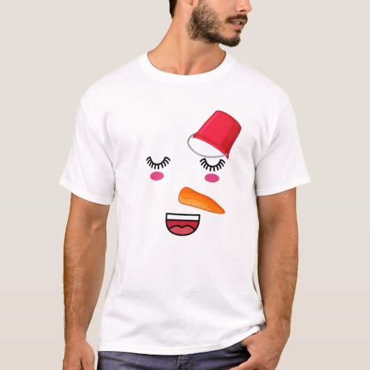 T-shirt Yukidaruma Snowman Face Avec Carotte I Kawaii Anim (Devant)