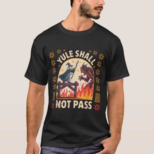 T-shirt Yule Shall Not P Fantasy Krampus Holiday Pun Funny (Devant)