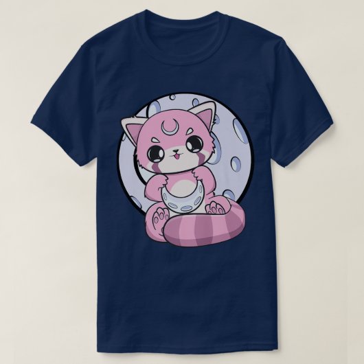 T-shirt Yume Kawaii Red Panda Moon Fairy Kei Harajuku Nugo (Design devant)