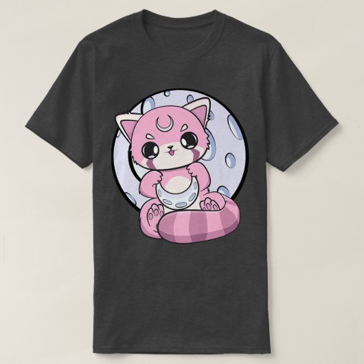 T-shirt Yume Kawaii Red Panda Moon Fairy Kei Harajuku Nugo (Design devant)