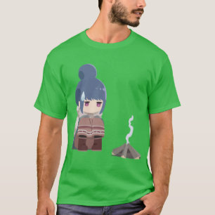 T-shirt Yuru Camp Feu de camp Rin