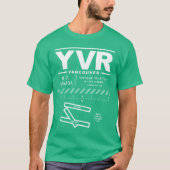 T-shirt YVR de l'aéroport international de Vancouv (Devant)