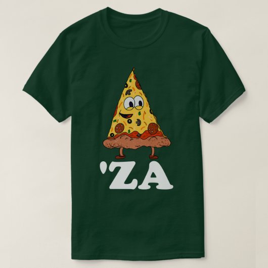 T-shirt Za Pizza Slang 'Za - Drôle tranche de pizza Abbrev (Design devant)