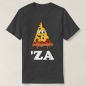 T-shirt Za Pizza Slang 'Za - Drôle tranche de pizza Abbrev (Design devant)
