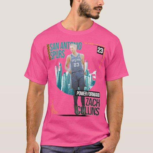 T-shirt Zach Collins Basketball Art Spires 2 (Devant)