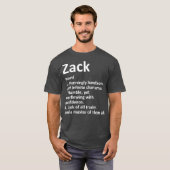 T-shirt ZACK Définition Nom personnalisé Amusant Anniversa (Devant entier)