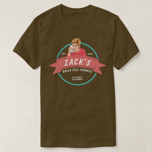 T-shirt Zacks Brick Cell Phones Est 1989 (Design devant)