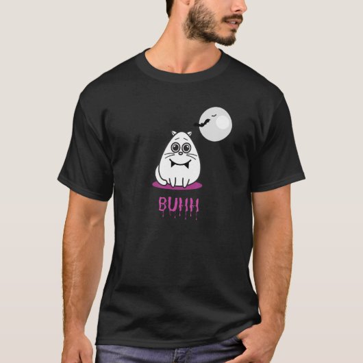 T-shirt Zad Le Chat Halloween Buhh Avec Un Chat Mélange (Devant)