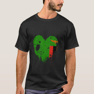 T-shirt Zambia Flag Heart Zambian Roots Vintage Zambian Pr