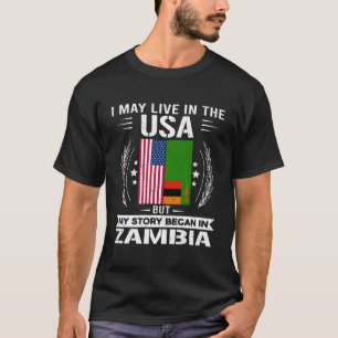 T-shirt Zambie Chemise Fier Zambie Et États-Unis Drapeaux 