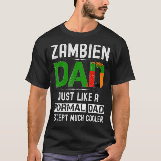 T-shirt Zambien Papa Fête des pères Zambie Drapeau Hommes 
