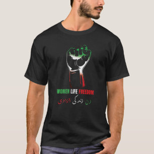 T-shirt Zan Zendegi Azadi Perse Femme Liberté de vie Farsi