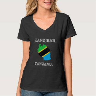 T-shirt Zanzibar Tanzania Vintage Tanzania Flag Map Design