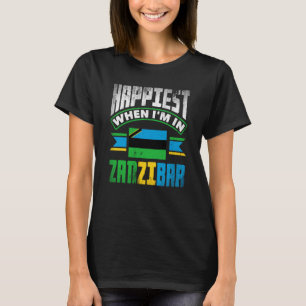 T-shirt Zanzibar Zanzibari Drapeau Le Plus Heureux Quand J