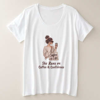T-shirt 'Ze loopt op koffievertrouwen'