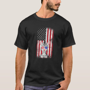 T-shirt Zebra American Flag Boys Girls Hommes Femmes Quatr