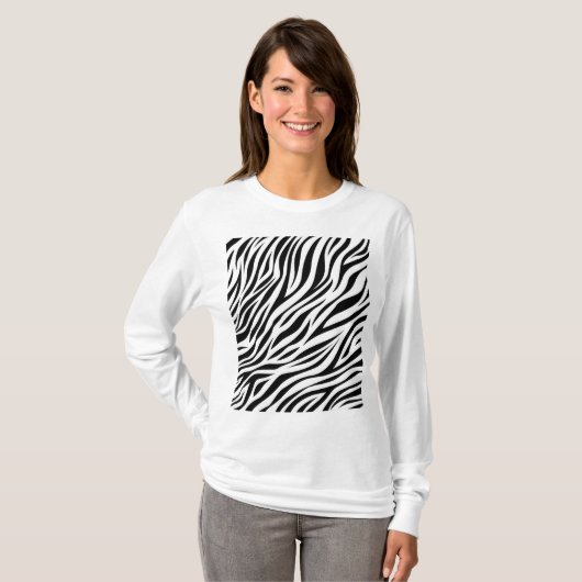 T-shirt Zebra Animal Skin Imprimer Motif-15391 (Devant entier)