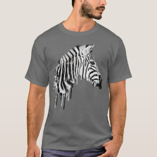 T-shirt Zebra Aquarelle Cheval Artistique Amateurs de faun