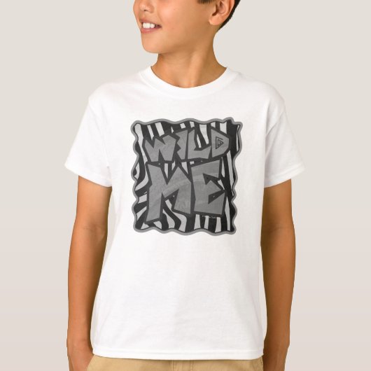 T-shirt Zebra Black and Light Grey Wild Me (Devant)