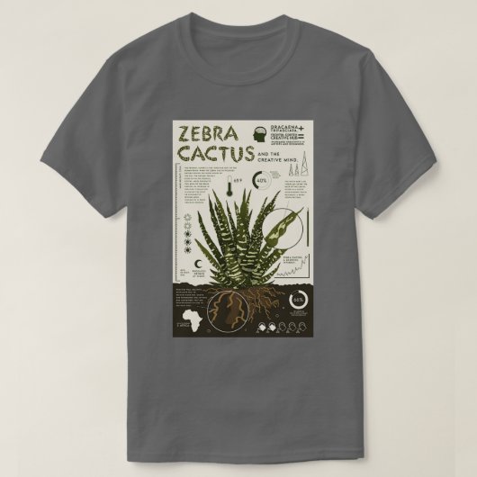 T-shirt Zebra Cactus Long (2) (Design devant)
