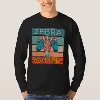 T-shirt Zebra Gamer Africa Gaming Game Animal Zebra