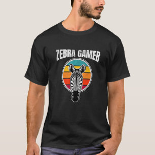 T-shirt Zebra Gamer Design Graphique Pour Gamer Kids Homme