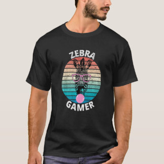 T-shirt Zebra Gamer Graphic For Gamer Kids Men & Women