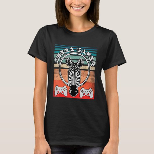 T-shirt Zebra Gamer ne peut pas vous entendre Je suis Jeu  (Devant)