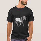 T-shirt Zebra Horse Piano Keys Notes Clavier Piano Piano P (Devant)