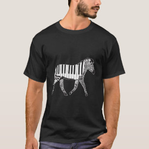 T-shirt Zebra Horse Piano Keys Notes Clavier Piano Piano P