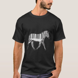T-shirt Zebra Horse Piano Keys Notes Clavier Piano Piano P