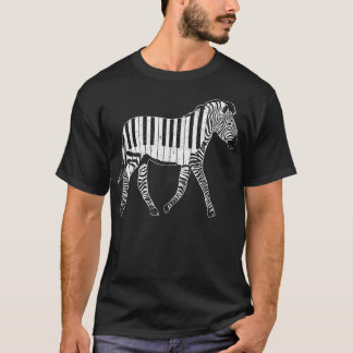 T-shirt Zebra Horse Piano Sheet Musique Clavier Piano Musi