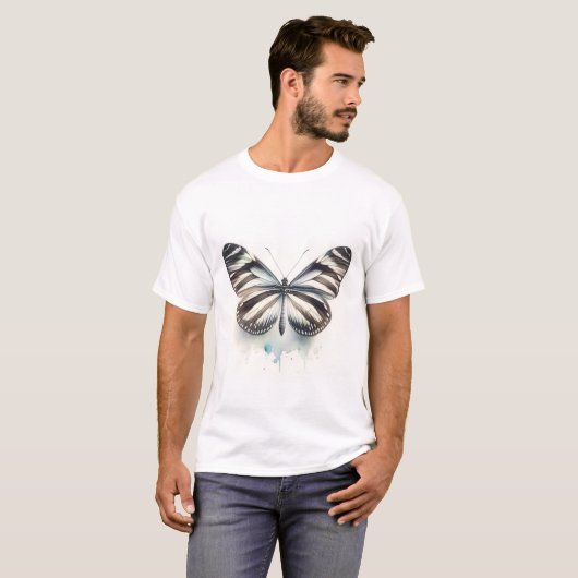 T-shirt Zebra Longwing Butterfly AREF281 - Watercolor (Devant entier)