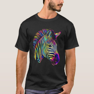 T-shirt Zebra Lover oeuvre d'art Animal coloré Motif Zebra