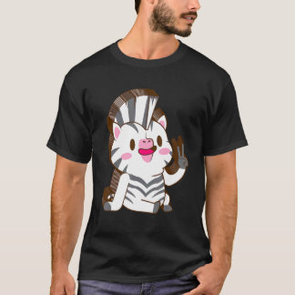 T-shirt Zebra Multilayer Paix Relaxée Mignonne Esthétique