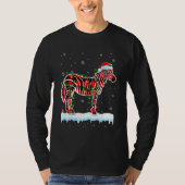T-shirt Zebra Noël Santa Chapeau mignonne Animaux Noël Lum (Devant)