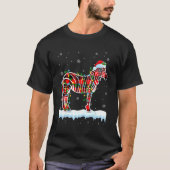 T-shirt Zebra Noël Santa Chapeau mignonne Animaux Noël Lum (Devant)