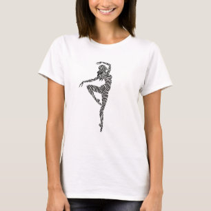 T-shirt Zebra Print Dancer Fille Danse Ballerina Black Whi
