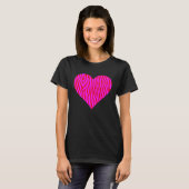 T-shirt Zebra Print Heart Love Graphic Cute Valentines Day (Devant entier)