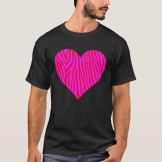 T-shirt Zebra Print Heart Love Graphic mignon Valentines D