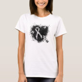 T-shirt Zebra Print Ribbon Grunge Heart (Devant)