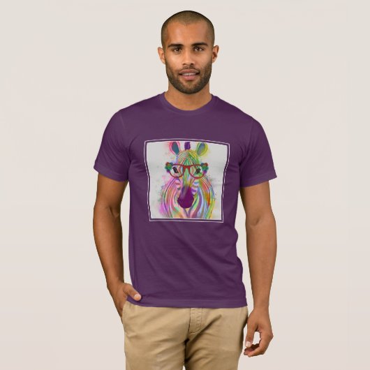 T-shirt Zebra Rainbow Splash (Devant entier)