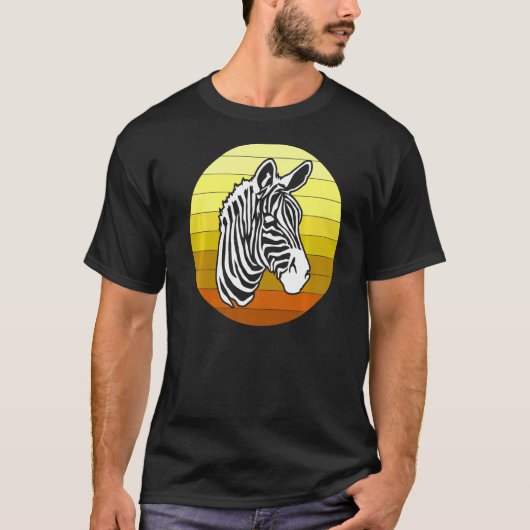 T-shirt Zebra Retro Animaux africains (Devant)