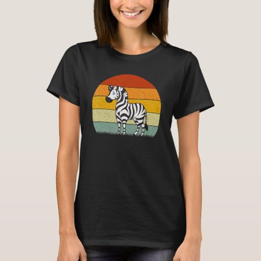T-shirt Zebra Retro Style Vintage (Devant)