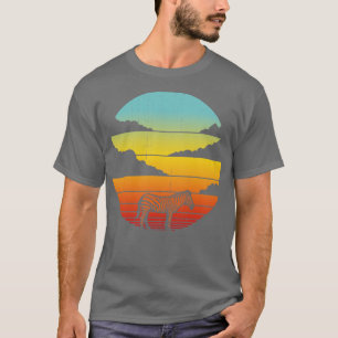 T-shirt Zebra Retro Sunset Vintage 60s les années 70 pour