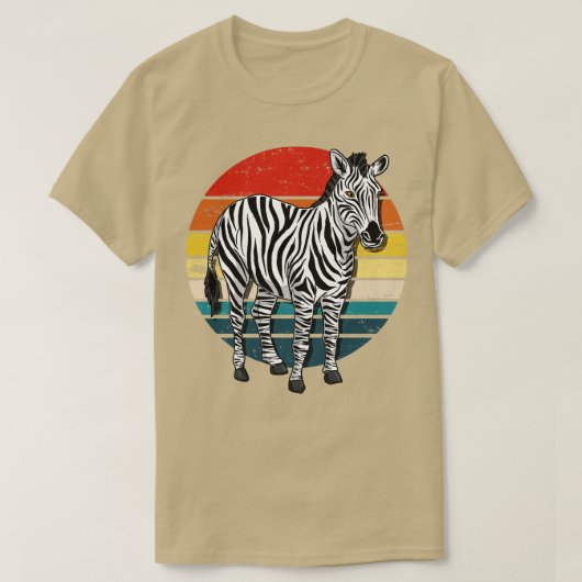 T-shirt Zebra Retro Vintage (Design devant)