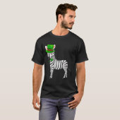 T-shirt Zebra St Patrick S Day With A Leprechaun Hat Long (Devant entier)