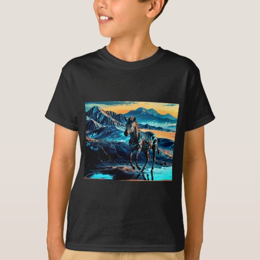 T-shirt Zebra sur la course (Devant)