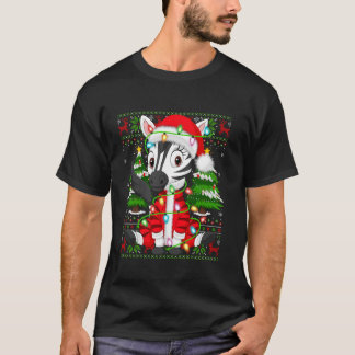 T-shirt Zebra Xmas Sweer Style Ugly Père Noël Zebra Christ