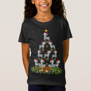 T-Shirt Zebra Xmas Tree Don Santa Hat Zebra Christmas
